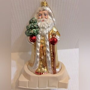 Vintage Classic Santa Hand Crafted Blown Glass Christmas Ornament